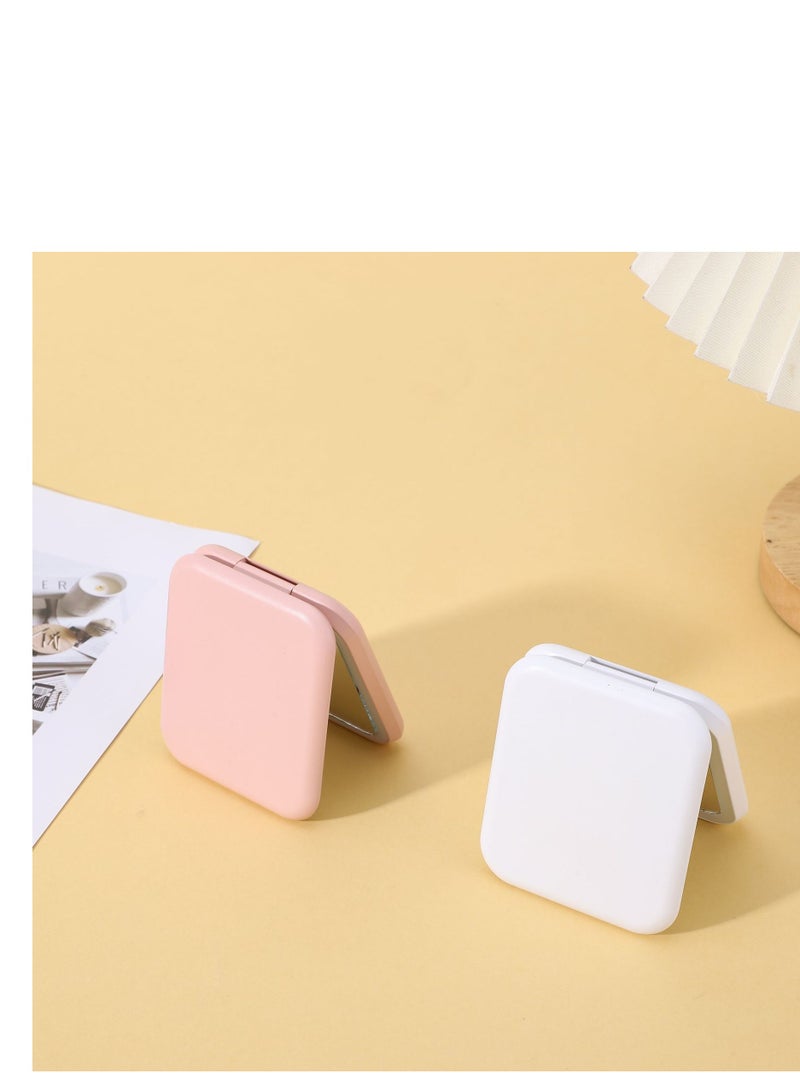 Aknzlmed Pocket Mirror，1X/5X Magnification LED Compact Travel Makeup Mirror, 2-Sided Folding Handheld Lighted Purse Mirror, Small Pink Mirror for Daily Use, Gift (Pink) - Image 2