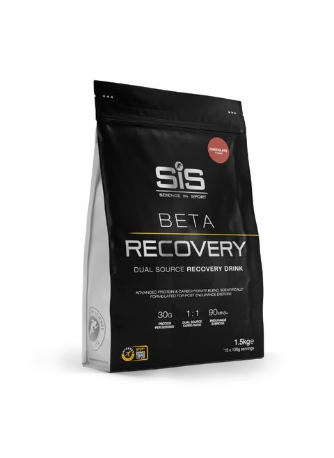 BETA Recovery Dual Source Recovery Drink, advance protein and carbohydrate blend, scientifically formulated for post endurance excercise, 1:1 dual source carbs ratio 90 mins endurance excercise. | Chocolate Flavour, 30g Protein per Serving, 1.5kg