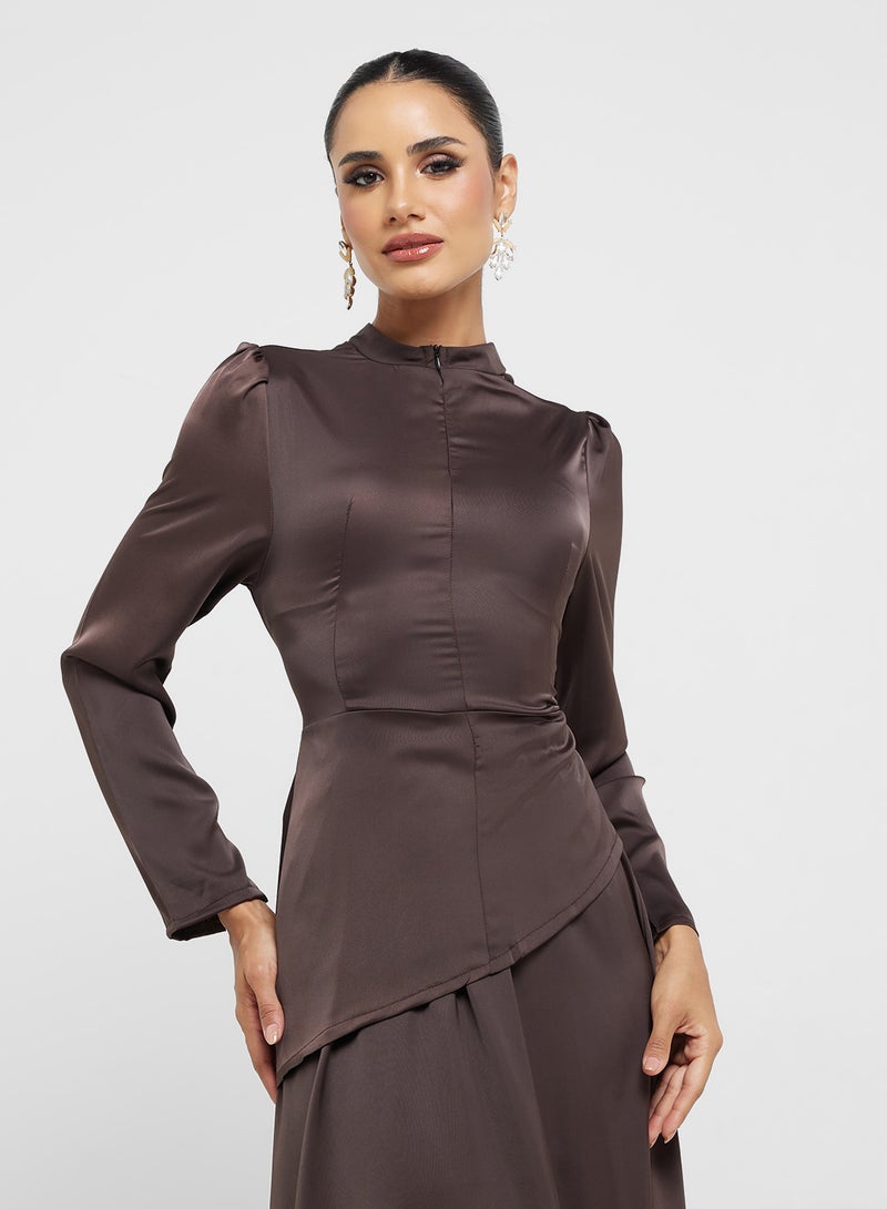 Khizana Asymmetrical Top With Skirt Set - Image 3