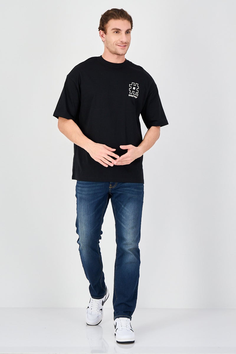 Ketch Men Crew Neck Short Sleeve Graphic Print T-Shirt, Black - Image 4