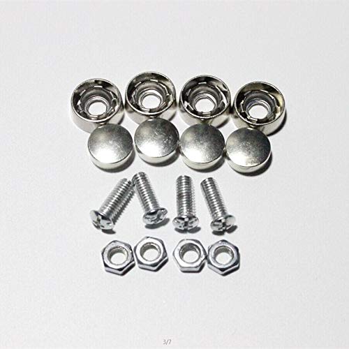 Onwon Stainless Steel Rust Resistant License Plate Frame Bolt Screws Fasteners with Corrosion Resistant Zinc Metal Safety Screw Caps Set of 4 - Image 5