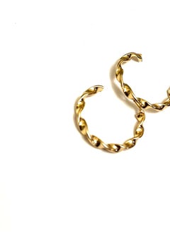 Trio Earrings Gold Curled Semi Circle Earrings  - Image 3