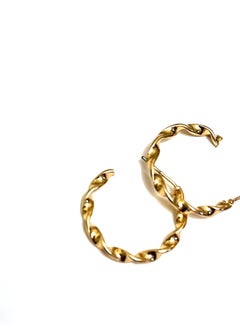 Trio Earrings Gold Curled Semi Circle Earrings  - Image 2