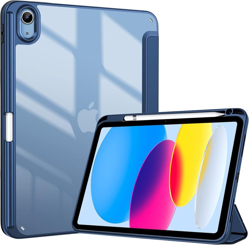 Procases For Ipad A16 11Th Generation 11 Inch 2025/10Th Generation 10.9 Inch 2022 Case With Pencil Holder, Hybrid Ipad 11 10 Case With Clear Back, Supports Auto Wake/Sleep -Navy - Image 1