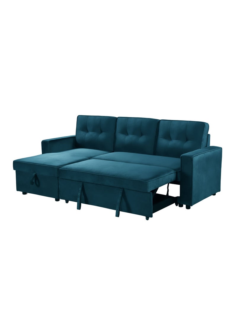 MAF furniture MAF L-Shaped Diwan Sofa Bed, Convertible, Storage Space, Stain Resistant Fabric, Living Room Furniture, MAF-S-2167 Blue  - Image 3