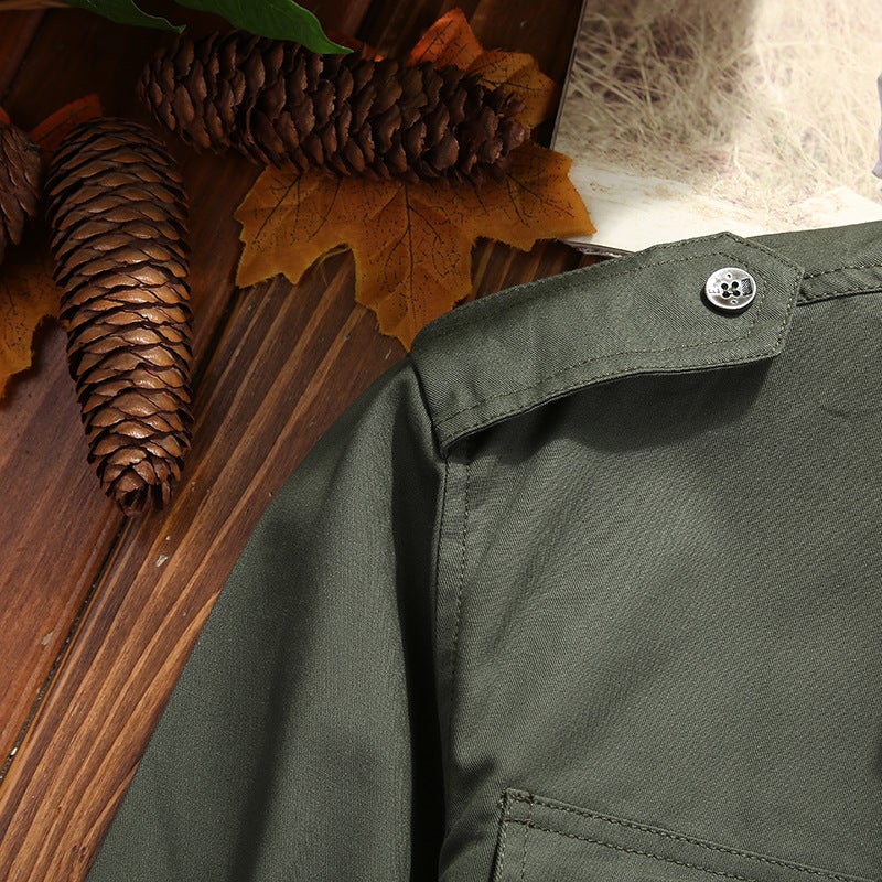 autumn men's long sleeve shirt men's slim military wind cotton shirt trend men's - Image 5