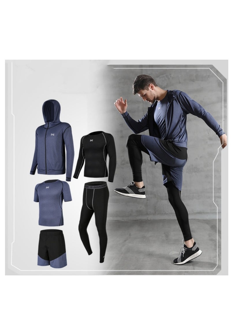 KUYING Men's Fitness Suit Sportswear Quick Drying Set 