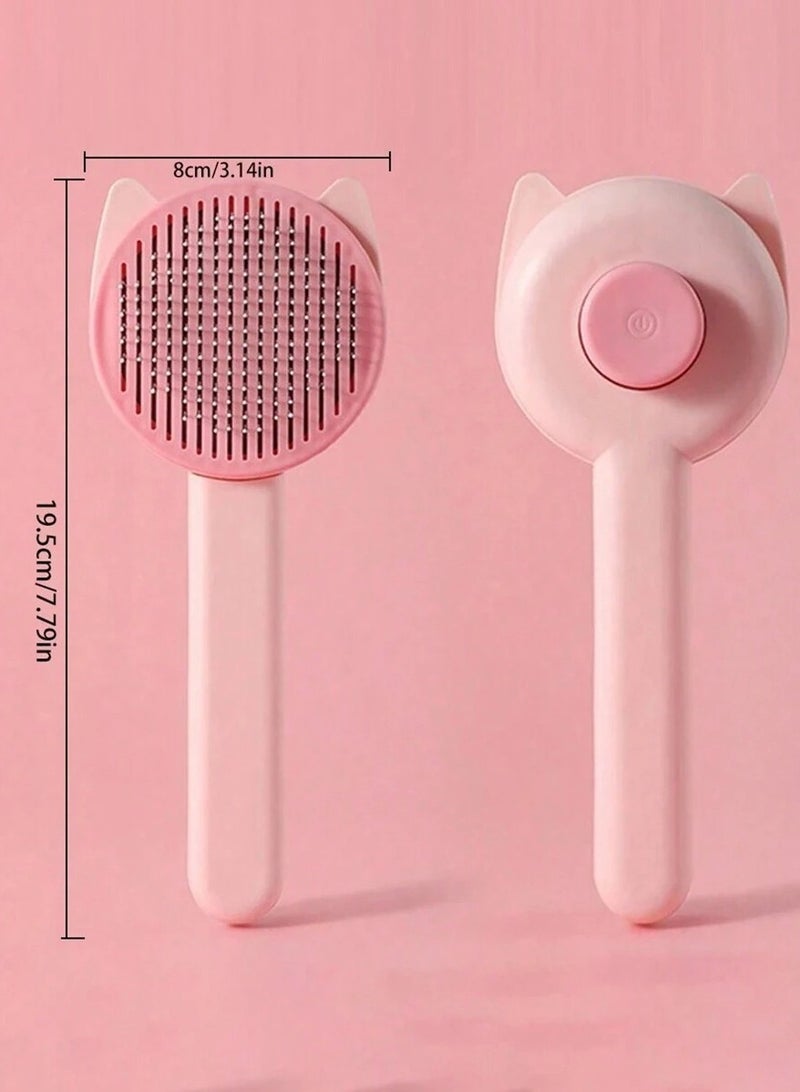 فرشاة تمشيط الحيوانات الأليفة بتصميم آذان القطط (طول 19.5 سم، قطر 8 سم) - Image 1