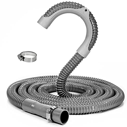 Funmit 8Ft Universal Washing Machine Drain Hose Flexible Extension Hose Fit for Most Household Washing Machines - Image 1
