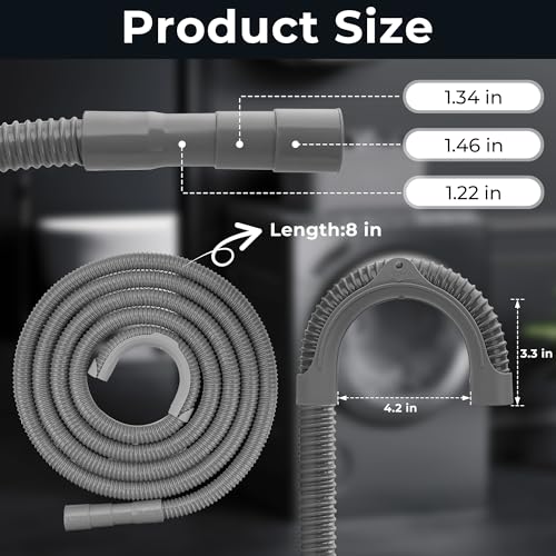 Funmit 8Ft Universal Washing Machine Drain Hose Flexible Extension Hose Fit for Most Household Washing Machines - Image 5