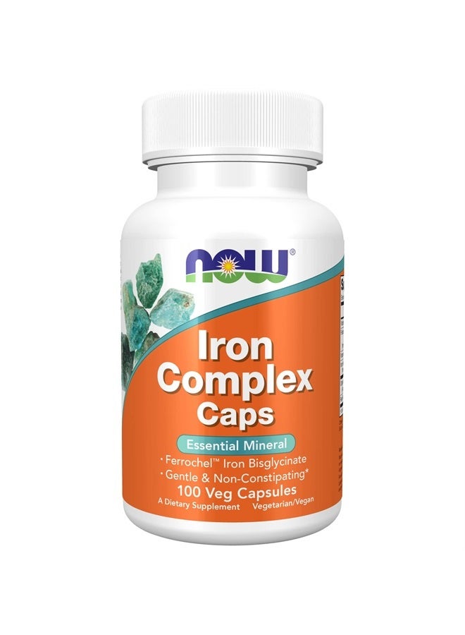 now Supplements, Iron Complex Caps, Non-Constipating*, Essential Mineral, 100 Veg Capsules - Image 1