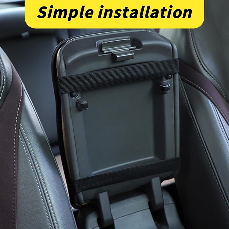 Couslcd Car Center Console Cushion Pad, Universal PU Leather Waterproof Car Armrest Protection Cover, Comfortable Universal Car Interior Decor Accessories for SUV, Sedan, Truck (Black/White) - Image 3