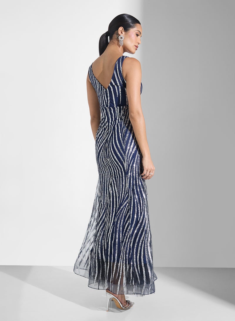 Namshi x Shimmer Mermaid Cut Dress - Image 2