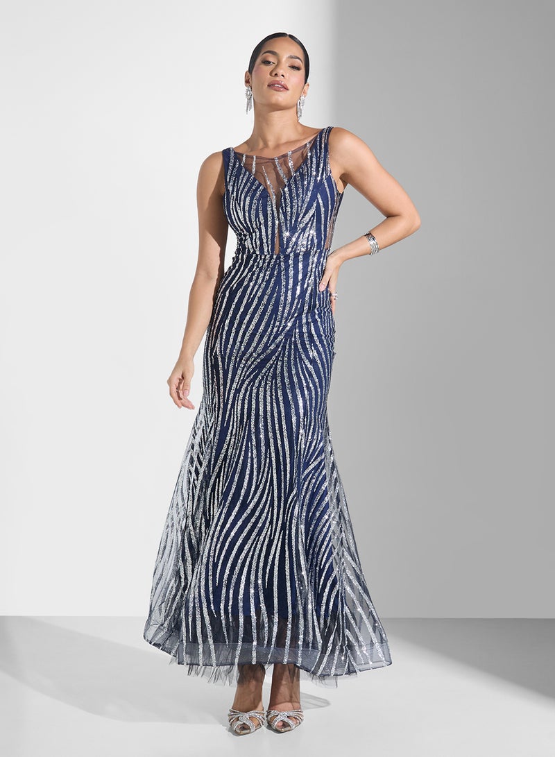 Namshi x Shimmer Mermaid Cut Dress - Image 1