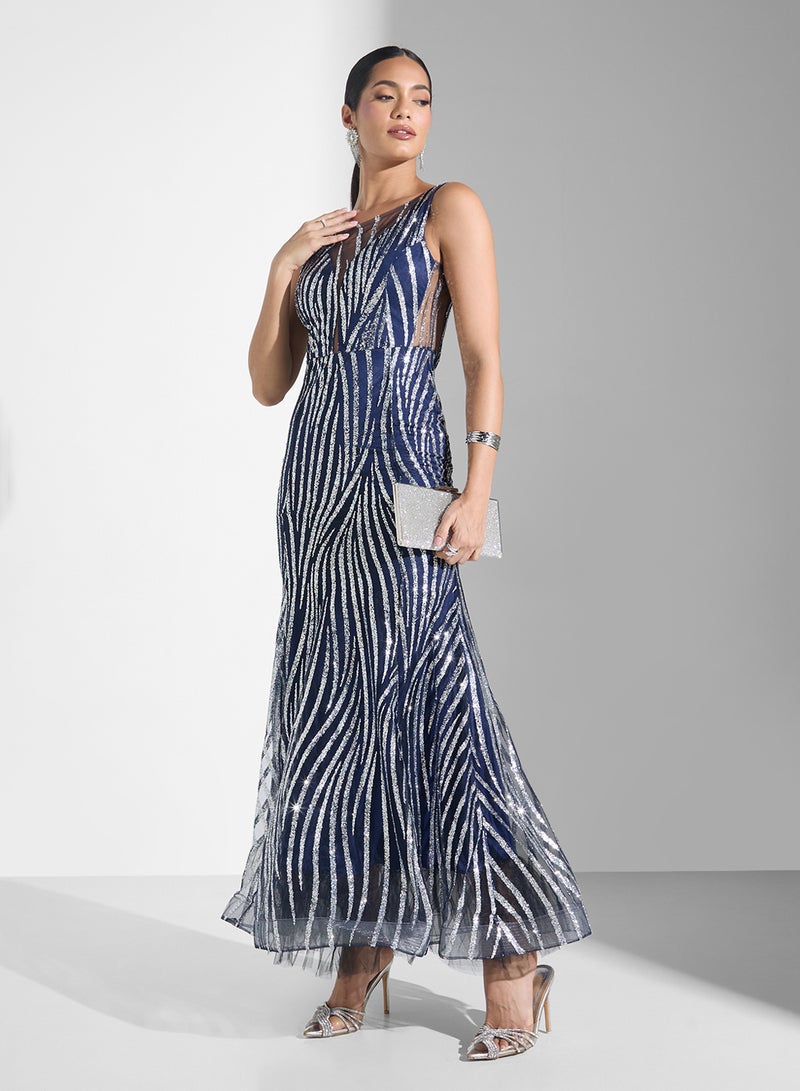 Namshi x Shimmer Mermaid Cut Dress - Image 4