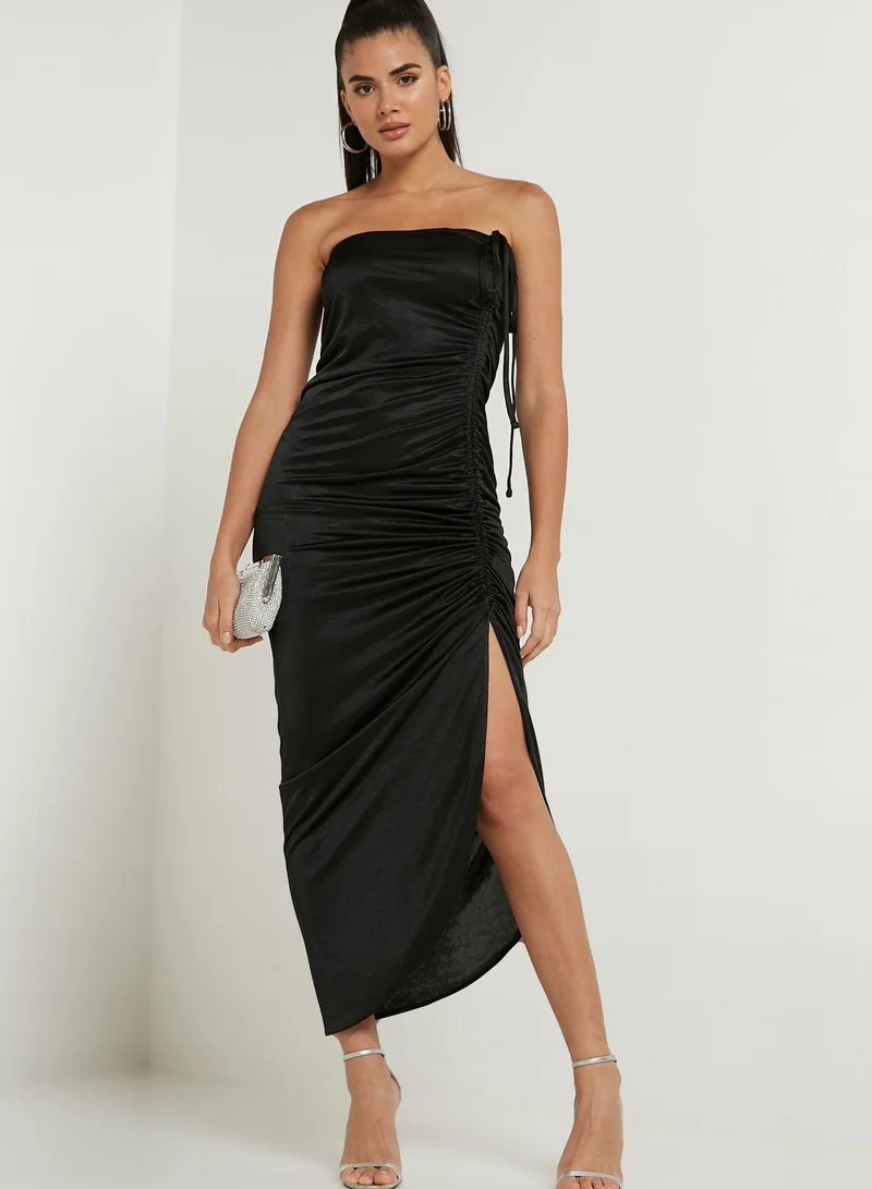 TOPSHOP Bandeau Ruched Detail Dress