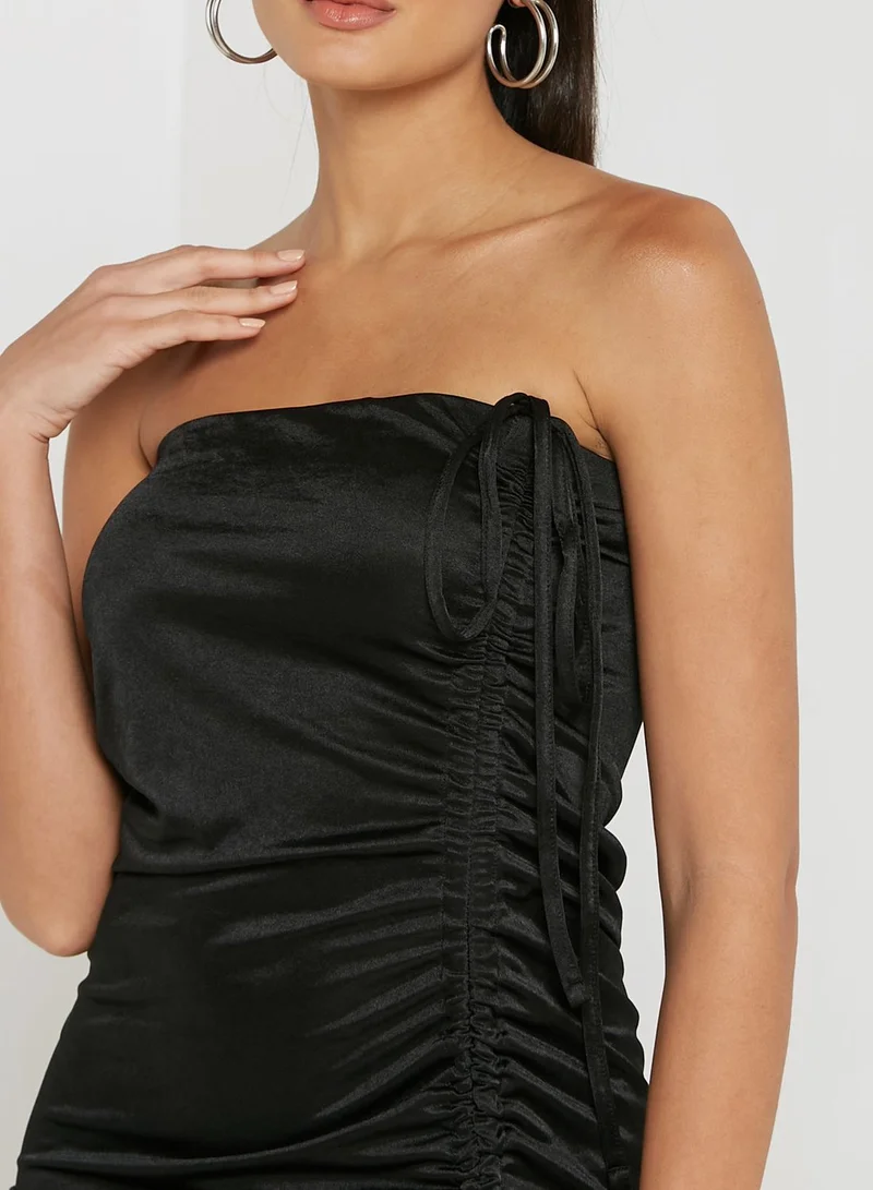 TOPSHOP Bandeau Ruched Detail Dress