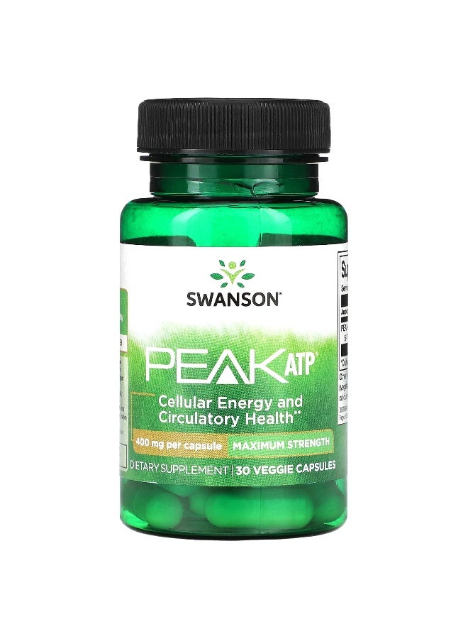 SWANSON سوانسون، بيك ATP، أقصى قوة، 400 ملغ، 30 كبسولة نباتية - Image 1