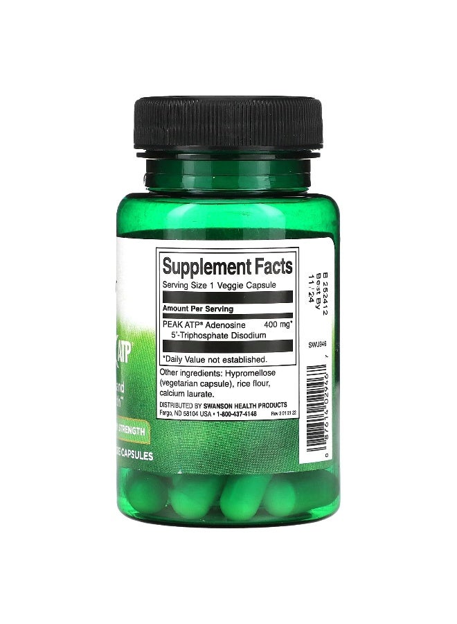 SWANSON سوانسون، بيك ATP، أقصى قوة، 400 ملغ، 30 كبسولة نباتية - Image 2