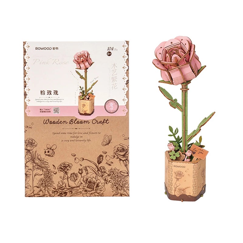 رولايف أحجية ثلاثية الأبعاد Rolife Wooden Flower Bouquet 3D Wooden Puzzle Wood Crafts Kits for Adults Home Decor, TW041 - Image 1