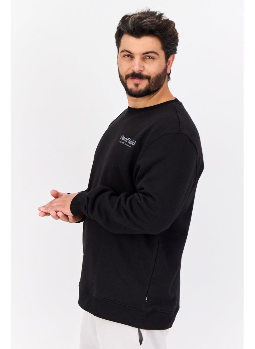 Penfield Men Crew Neck Brand Logo Long Sleeves Sweatshirt, Black  - Image 2