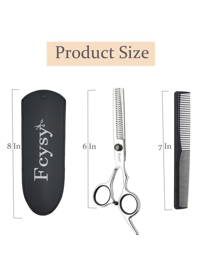 Fcysy Thinning Shears for Hair Cutting, Fcysy 6 Inches Professional Hair Thinning Scissors Barber Texturizing Shears, Haircutting Blending Scissor Hair Thinner Layering Scissors with Comb for Dog Women Men - Image 2
