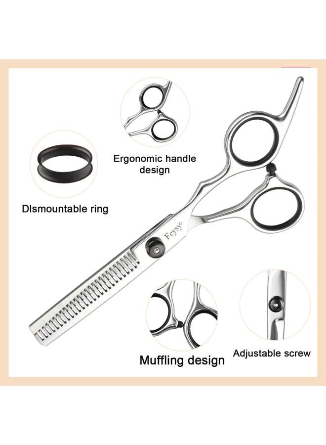 Fcysy Thinning Shears for Hair Cutting, Fcysy 6 Inches Professional Hair Thinning Scissors Barber Texturizing Shears, Haircutting Blending Scissor Hair Thinner Layering Scissors with Comb for Dog Women Men - Image 3