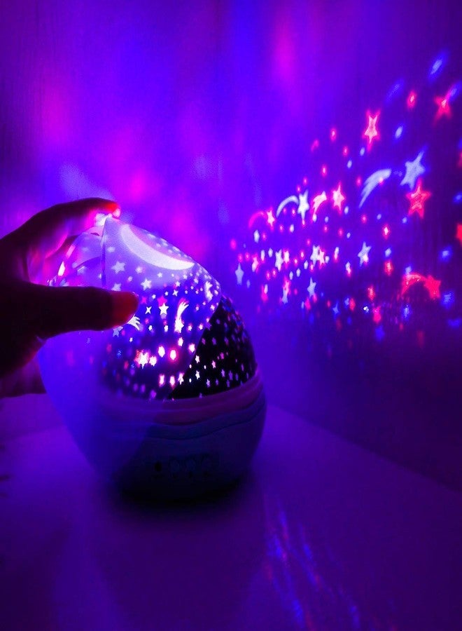 Kavid مصباح عرض ليلي LED من نوع USB للأطفال والرضع، بتصميم نجوم وأقمار جميلة، مع إضاءة ليلية رومانسية، يدور 360 درجة، متعدد الألوان. - Image 5