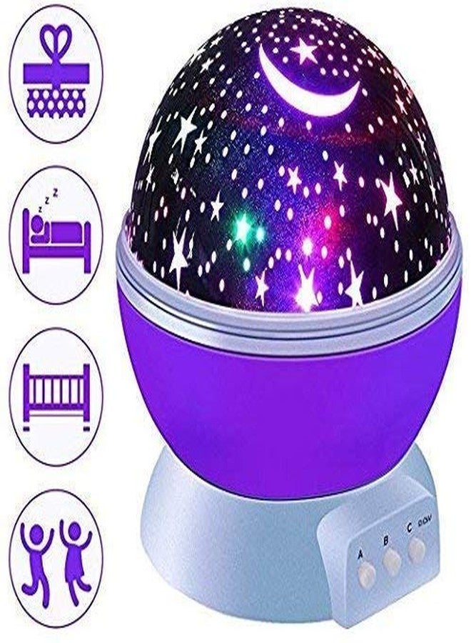 Kavid مصباح عرض ليلي LED من نوع USB للأطفال والرضع، بتصميم نجوم وأقمار جميلة، مع إضاءة ليلية رومانسية، يدور 360 درجة، متعدد الألوان. - Image 4