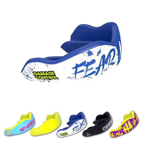 DAMAGE CONTROL High-Impact Mouth Guard – Sports Mouthguard for Boxing, Football, Hockey, Lacrosse & Basketball, Protects Teeth & Jaw, Protective Mouthpiece for Adults & Youth (Adult, Fear None) - Image 1