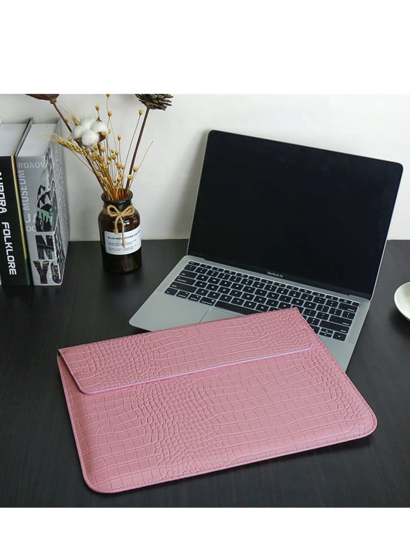 Crocodile Grain PU Leather Laptop Sleeve Case for MacBook Pro and Air 13 inch Stylish and Durable Design - Image 3
