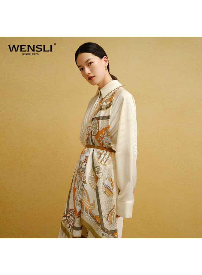 Wanshili Silk Scarf Women's Silk Shawl For Mother-in-law And Mother, Holiday Gift Box, Four Seasons Scenery - Image 4