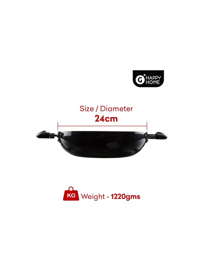 Happy Home G Happy Home Kadhai 24cm Non Stick with lid with Induction base - Image 4