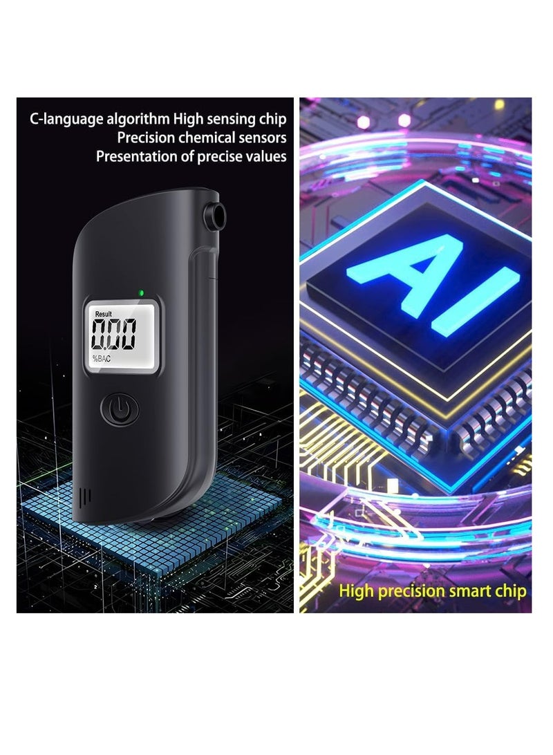 Excefore Portable Breathalyzer, Digital LCD Screen Breathalyzer, Breath Analyzer Tester with LED Light, High Accuracy and Fast Results Detector, Black - Image 5