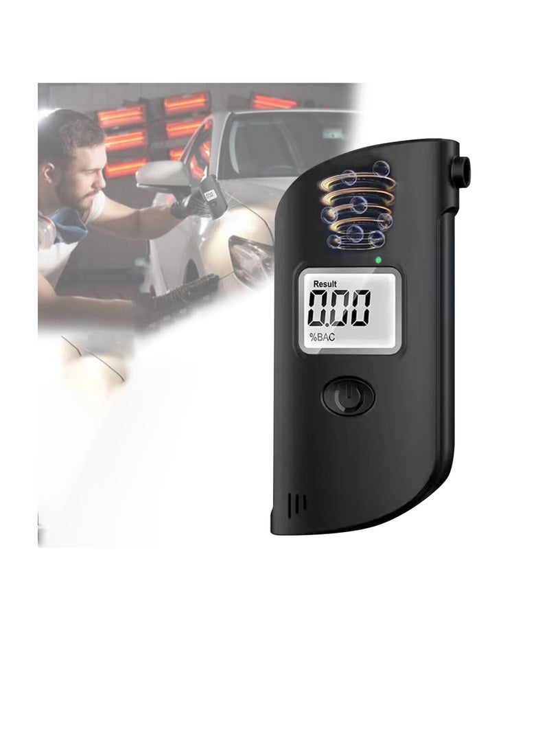 Excefore Portable Breathalyzer, Digital LCD Screen Breathalyzer, Breath Analyzer Tester with LED Light, High Accuracy and Fast Results Detector, Black - Image 1