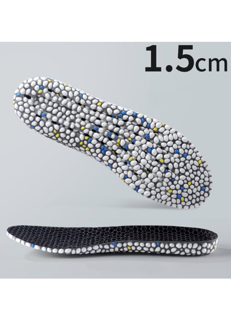 Increase Insole Arch Support Elastic Shock Absorbing Sports Shoe Insoles, Heel Lift Inserts Elevator Insoles for Men & Women, 1.5cm - Image 1