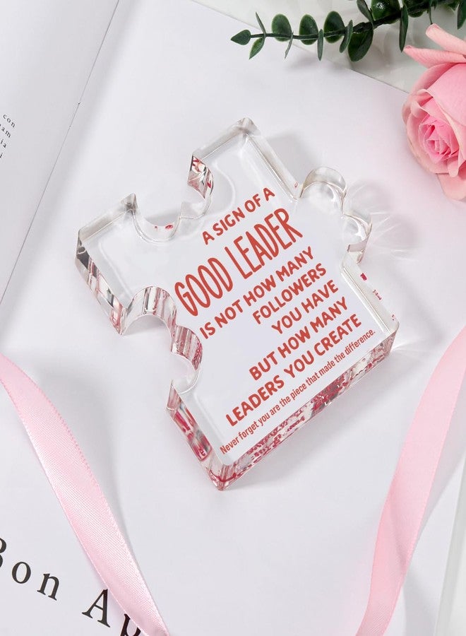 TuSuQing Thank You Gift for Good Leader Boss Supervisor Manager - Retirement Coworker Farewell Promotion Celebration Christmas Birthday - Office Irregular Acrylic Decor Table Signs - Image 2