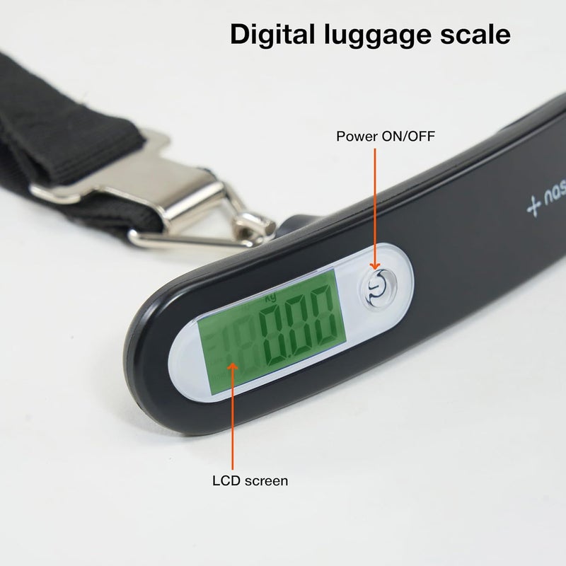nasher miles Weight Machine for Luggage - 50 kg capacity, Steel body - Digital Portable Electronic Luggage Weighing Scale for home, travel, flights, bags (Black,50 kg) - Image 3