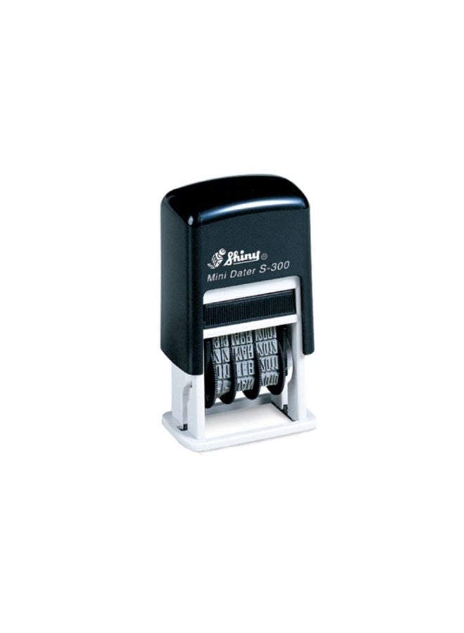 Self-Inking Rubber Date Stamp Black/White