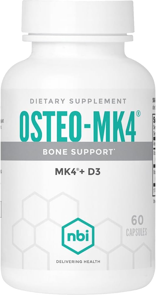 NBI OsteoMK4 Bone Support  Vitamin D  K Complex  45mg Vitamin K2 MK4 for Strong Bone Health  Function  60ct Veggie Capsules - Image 1