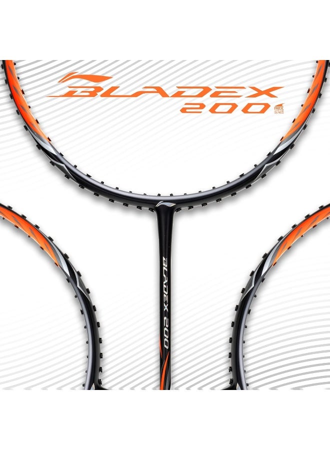 Li-Ning BladeX 200R Carbon Fibre Badminton Racket (Black/Orange) with Free Full Cover - Image 1