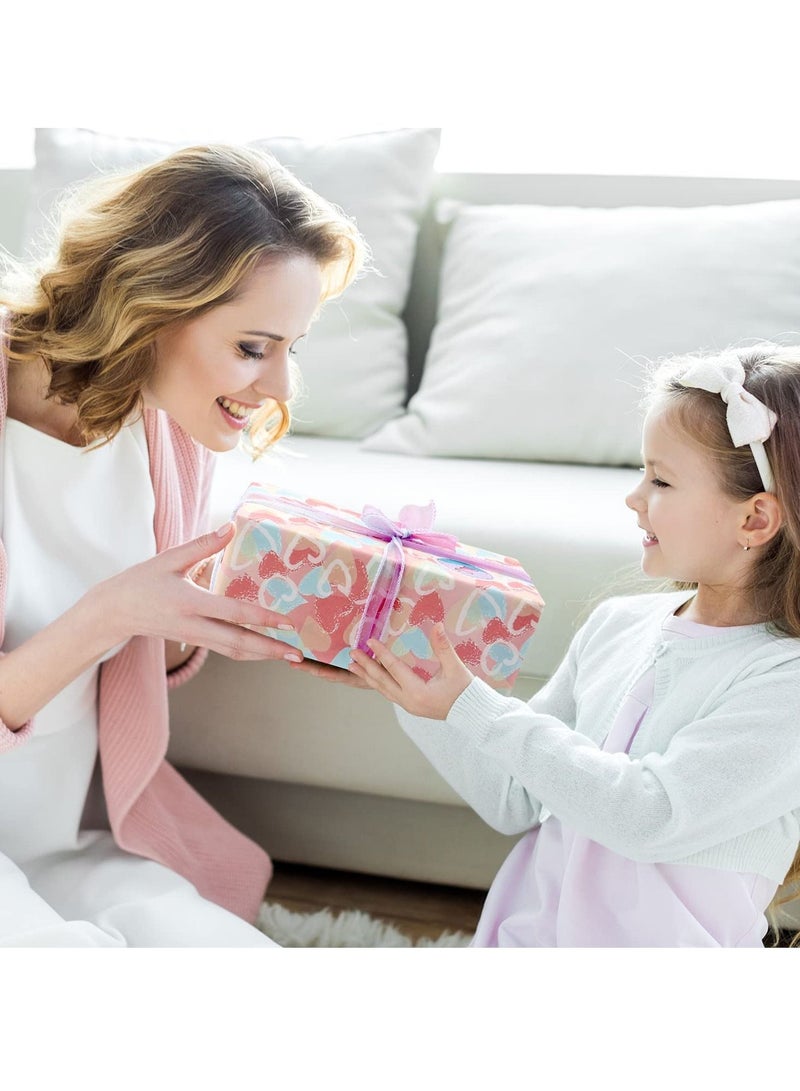 KASTWAVE Gift Wrapping Paper Set Birthday Polka Dots Heart Wraps for Wedding Baby Shower 4 Sheets - Image 4