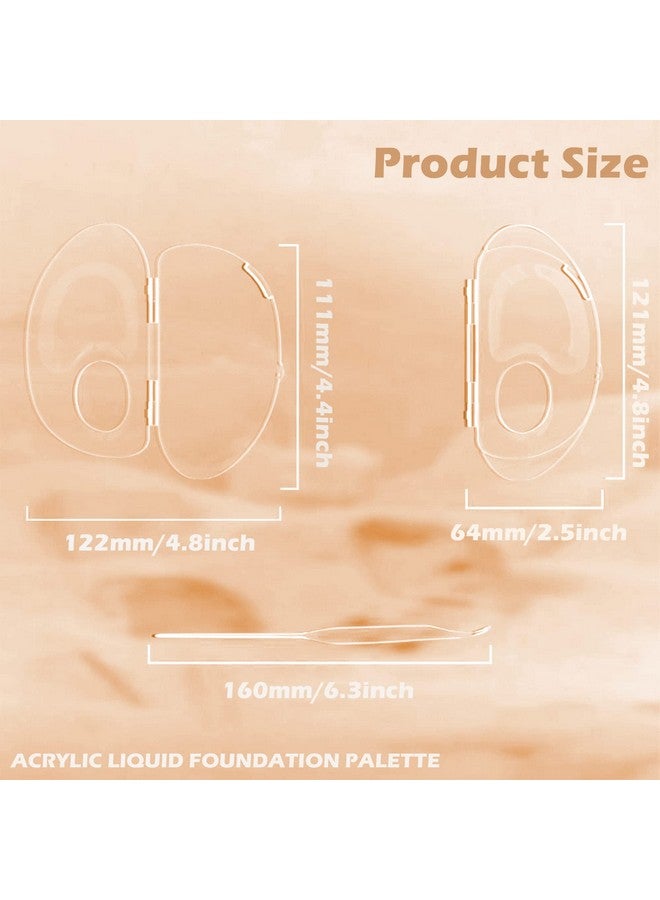 Penugo 180 Degree Folding Acrylic Makeup Mixing Palette Plastic Foundation Makeup Facial Palette With Felt Bag Transparent Spatula Tool For Eyeshadow Liquid Foundation Cosmetic Pigment Mixing - Image 3