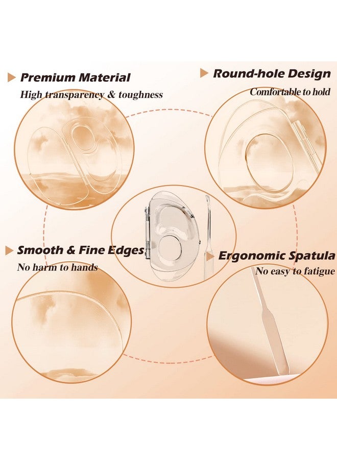 Penugo 180 Degree Folding Acrylic Makeup Mixing Palette Plastic Foundation Makeup Facial Palette With Felt Bag Transparent Spatula Tool For Eyeshadow Liquid Foundation Cosmetic Pigment Mixing - Image 4