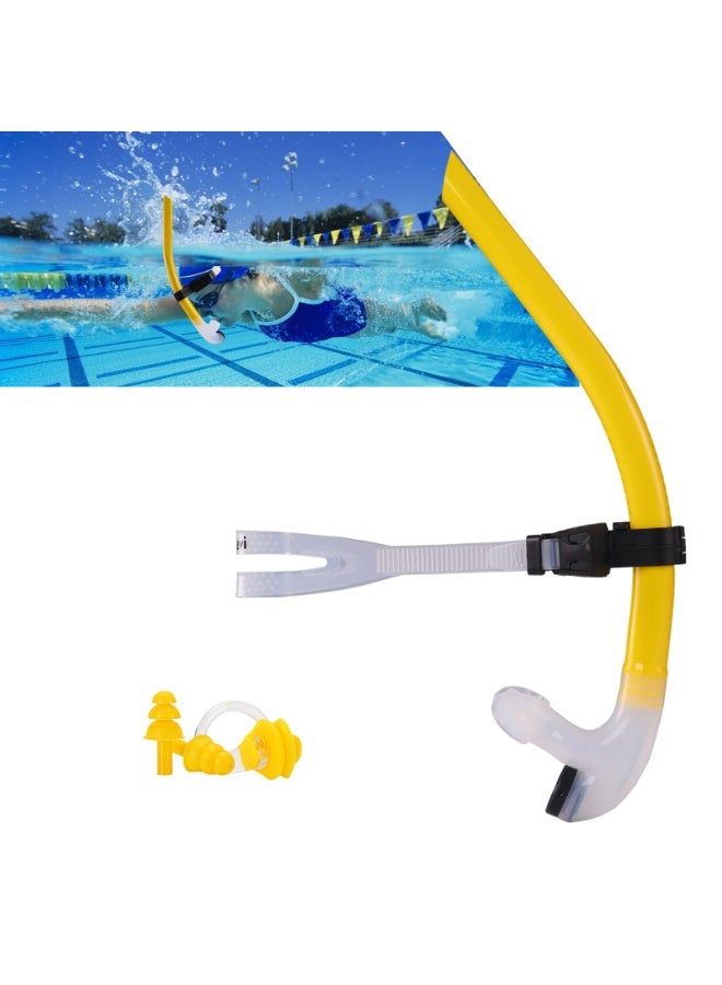 Swim Snorkel for Lap Swimming，No Loud gurgling Noise No Hurt Forehead No Slip Swimming Snorkeling Training for Adult/Kid/Youth,Swimmer Snorkle Center Mount Snorkel One-Way Purge Valve - Image 1