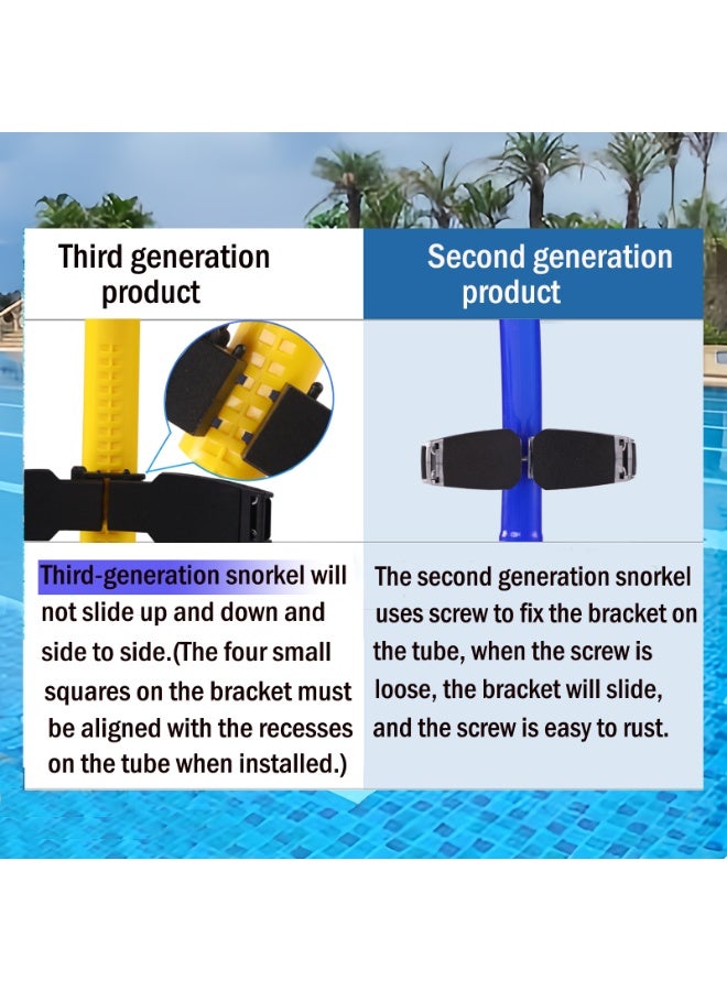 Swim Snorkel for Lap Swimming，No Loud gurgling Noise No Hurt Forehead No Slip Swimming Snorkeling Training for Adult/Kid/Youth,Swimmer Snorkle Center Mount Snorkel One-Way Purge Valve - Image 2