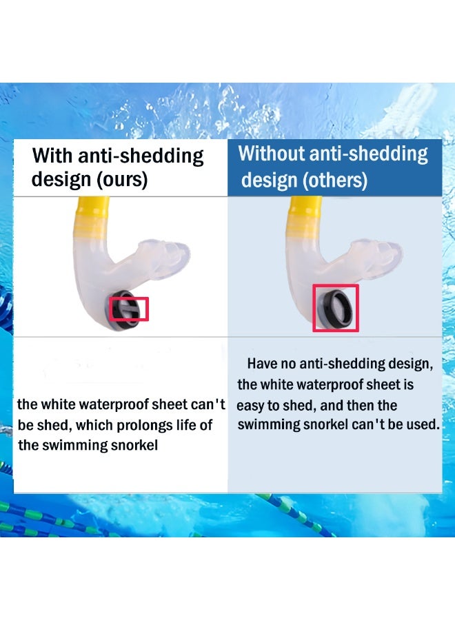 Swim Snorkel for Lap Swimming，No Loud gurgling Noise No Hurt Forehead No Slip Swimming Snorkeling Training for Adult/Kid/Youth,Swimmer Snorkle Center Mount Snorkel One-Way Purge Valve - Image 4