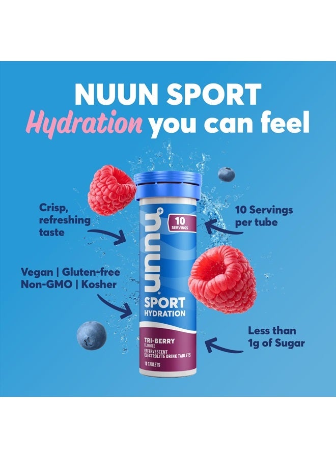 Nuun Sport Electrolyte Tablets for Proactive Hydration, Tri Berry, 8 Pack (80 Servings) - Image 2