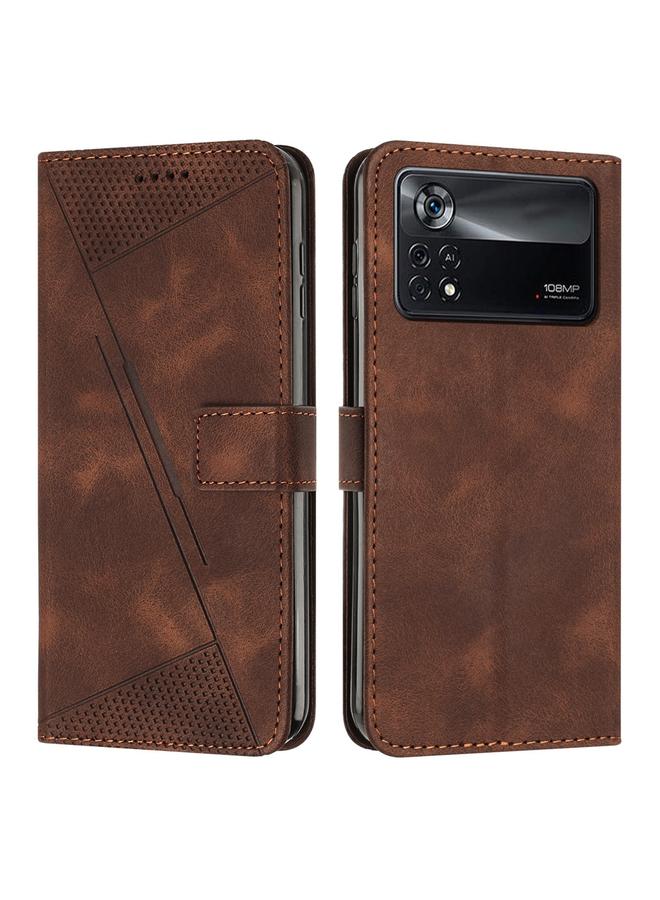 Case For Xiaomi Poco X4 Pro 5G Dream Triangle Leather Phone Case with Lanyard