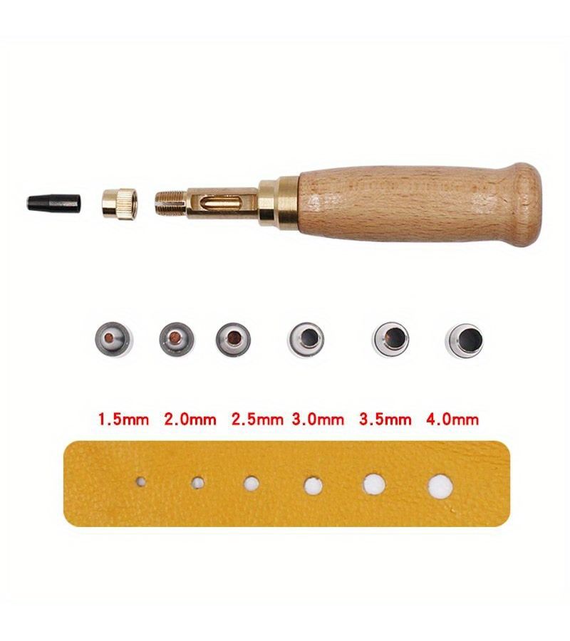 1PCs Automatic Hole Punch with 6 Size Tips for Book and Leather - Image 3